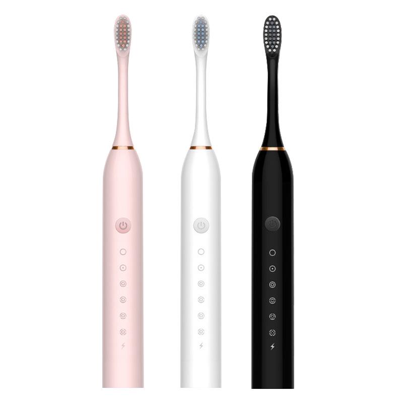 Rechargeable Ultrasonic Electric Toothbrush for Adults & Kids - Soft Bristle, Six Speeds