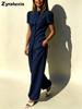 New Fashion Elegant Design Jacket Top High Waist Casual Long Pants Women's Set