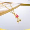 Necklace Female Opal Tulip Necklace Niche Design, Versatile High-end Sense Versatile Titanium Steel Accessories