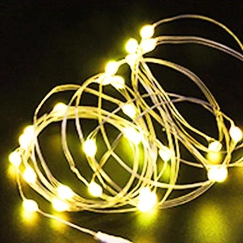 10PCS 10/20M Fairy Lights Měděná stříbrná drátěná krabička na baterie LED řetězová světla pro vánoční ložnici Party Svatební dekorace Dárky