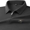 Dibenze Men's Plus Size Loose Half-Zip Turn-Down Collar Sweatshirt