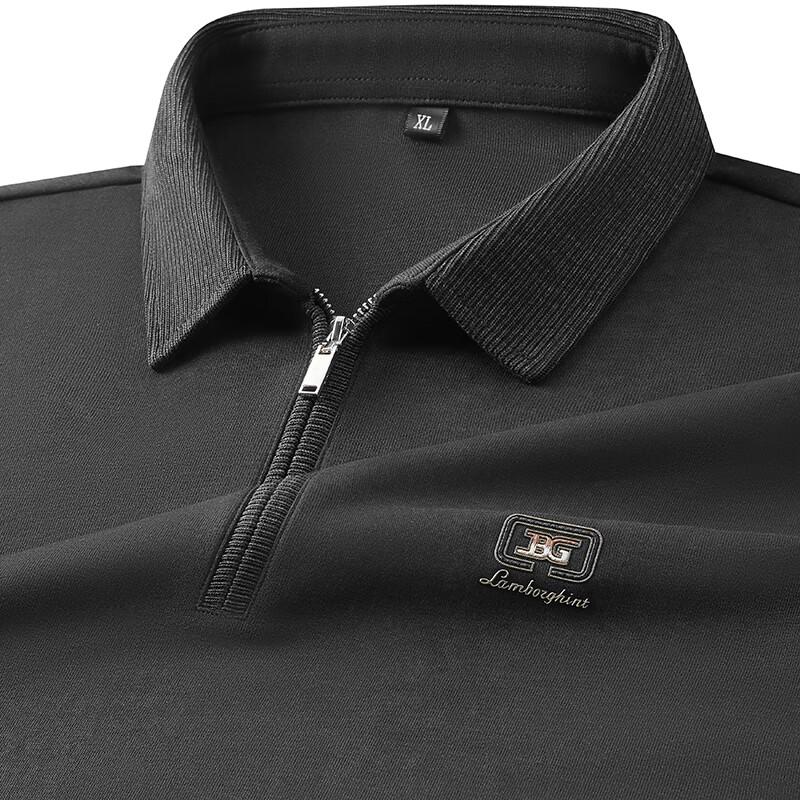 Dibenze Men's Plus Size Loose Half-Zip Turn-Down Collar Sweatshirt