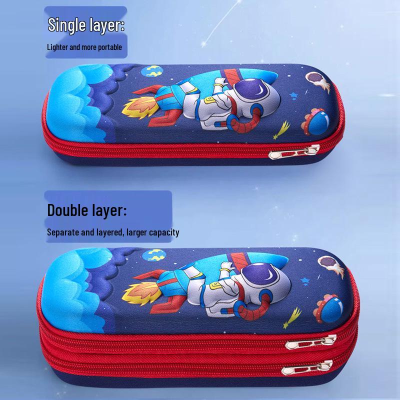 3D Double-Layer Pencil Case - Large Capacity Stationery Bag for Primary Students, Boys and Girls