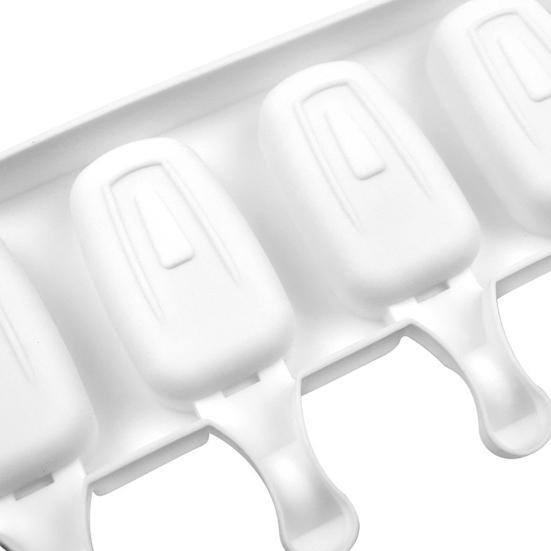 2 Sets Silikon Eis am Stiel Formen Kreative Eisform 4 Vertiefungen Eis am Stiel Form mit 100 Stück Holzstäbchen und 2 Stück Deckel