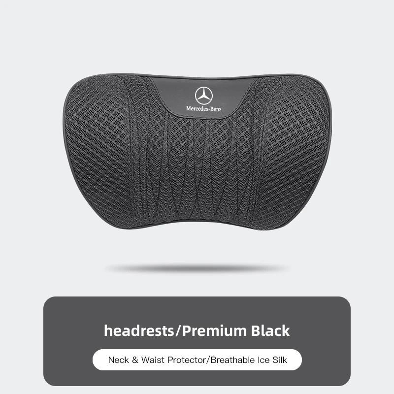 IWJ3 2025 Hot Car Seat Special Accessories Ice Silk Headrest Lumbar Cushion Pad For Mercedes Benz AMG W203 W206 W220 W205 W211 W212 W