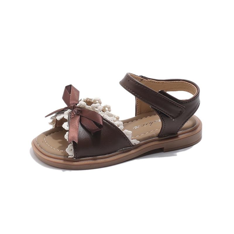 Kinder Sandalen Mädchen Sommer Flache Prinzessin Schuhe Mit Schleife Spitzenbesatz Bequemes Lässiges Design Für Kinder Frühling Und Sommer Mode Schuhe
