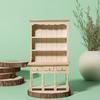 Wood Miniature Cabinet for 1/12 Scale Doll House Accessories Unpainted Organization Bookcase for Scene Display Decoration
