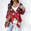 Women's Fashionable Casual Long Sleeved Loose Oversized Printed Top