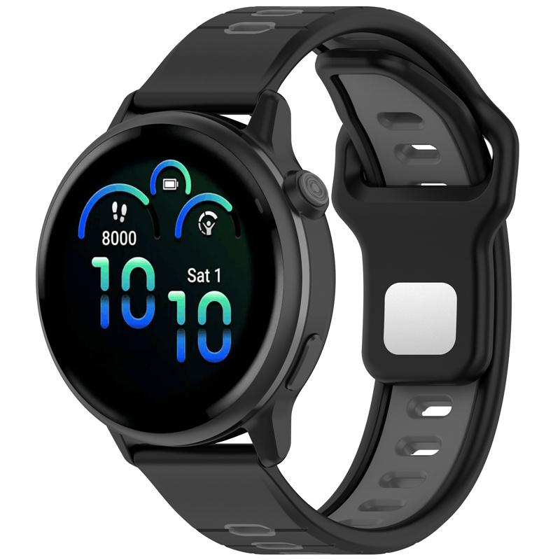 20MM 22MM Silikonový řemínek pro Garmin forerunner 245 645 255 265 Vodorovný pruh Reverzní Dvoubarevný Řemínek k hodinkám Prodyšný Wr