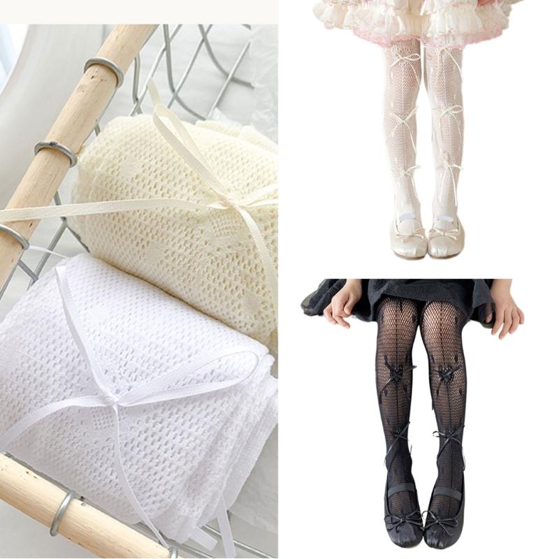 Soft and Breathable Children's Pantyhose Baby Leggings with Bowknot Detail, Trendy & Comfortable Long Stockings