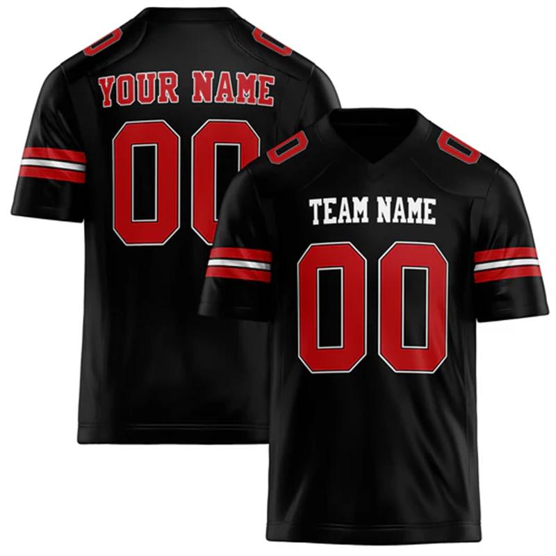 Customized Team Name Number Name Rugby T-shirt Personalized Black Mens Sports T Shirt Loose Quick Dry Team Uniforms