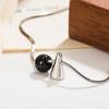 Black Bead Cone Pendant Necklace Women's 2024 New Niche Design Collarbone Chain Simple Light Luxury Design Neck Chain