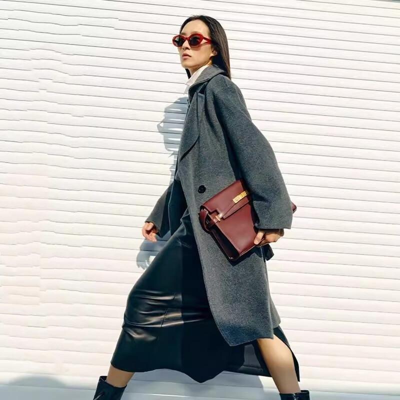 

Sweet Basil Women s Mid-length Wool Blend Coat L