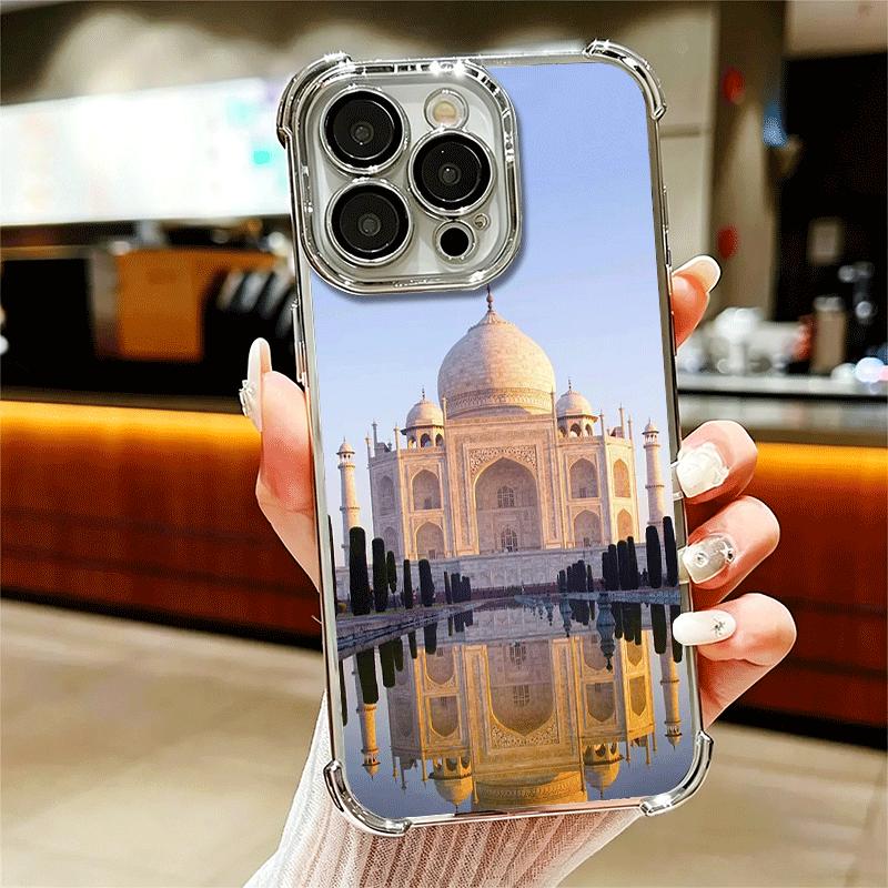 Islam Muslim Mosque Soft Phone Case For iPhone 15 16 17 Air 14 Pro Max 16E Plus 13 12 Mini Plating Anti-Fall Fundas