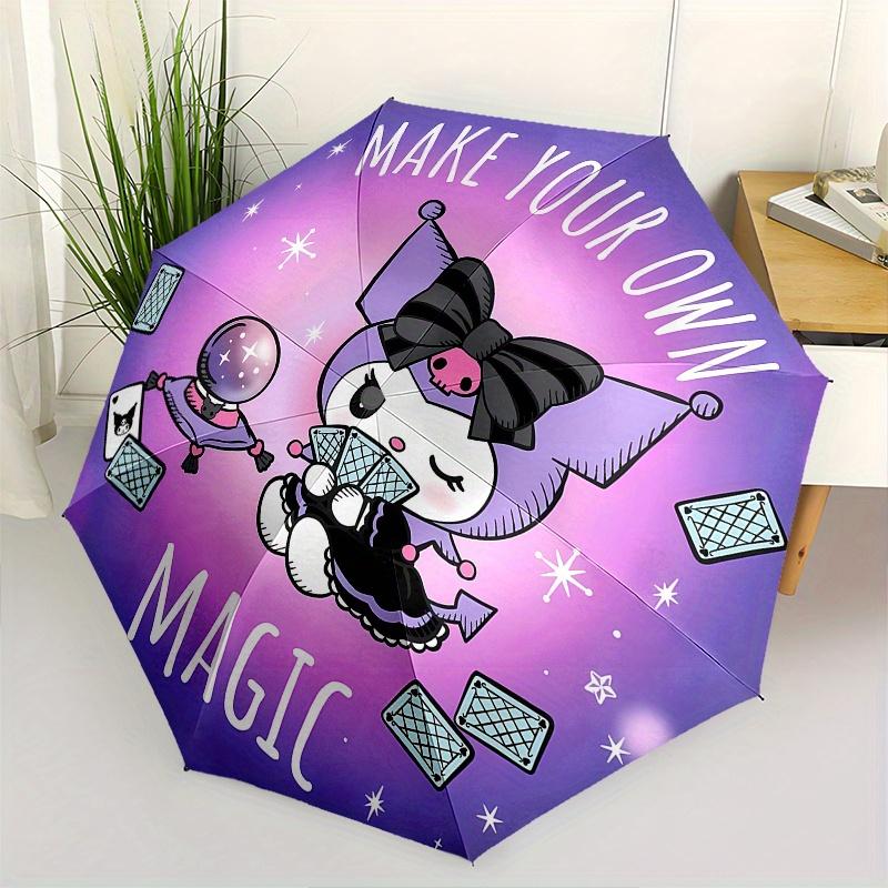 

Kuromi,Gothic Automatic Folding Umbrella-Simple 8-Rib Design, Bright Cartoon Pattern, Durable Iron Frame, Suitable For Travel, Outdoor, Beac
