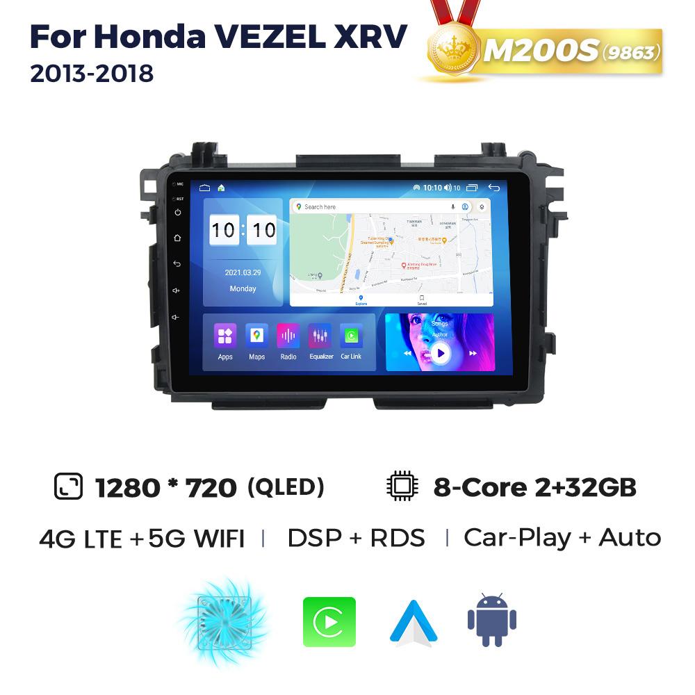 8+256G Android Auto Wireless CarPlay All In One Car Radio For Honda HR-V HRV XRV Vezel 2013-2019 Stereo GPS Multimedia Player BT