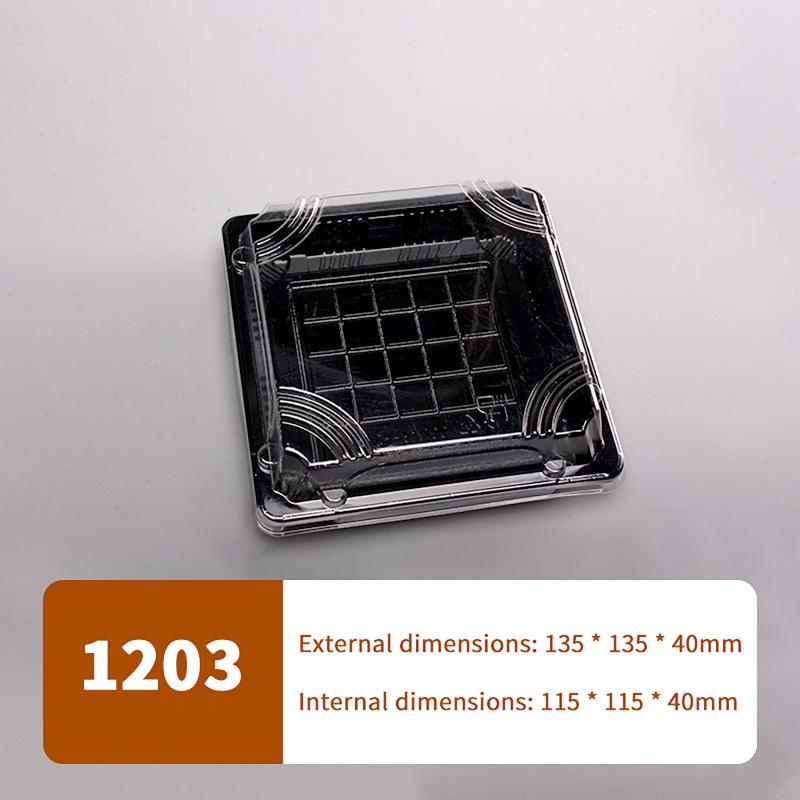 10 Pcs Disposable Sushi Box Home Takeaway Beef Lamb Sliced Salmon Covered Packaging Box Square Sushi Plate Meal Box Containers