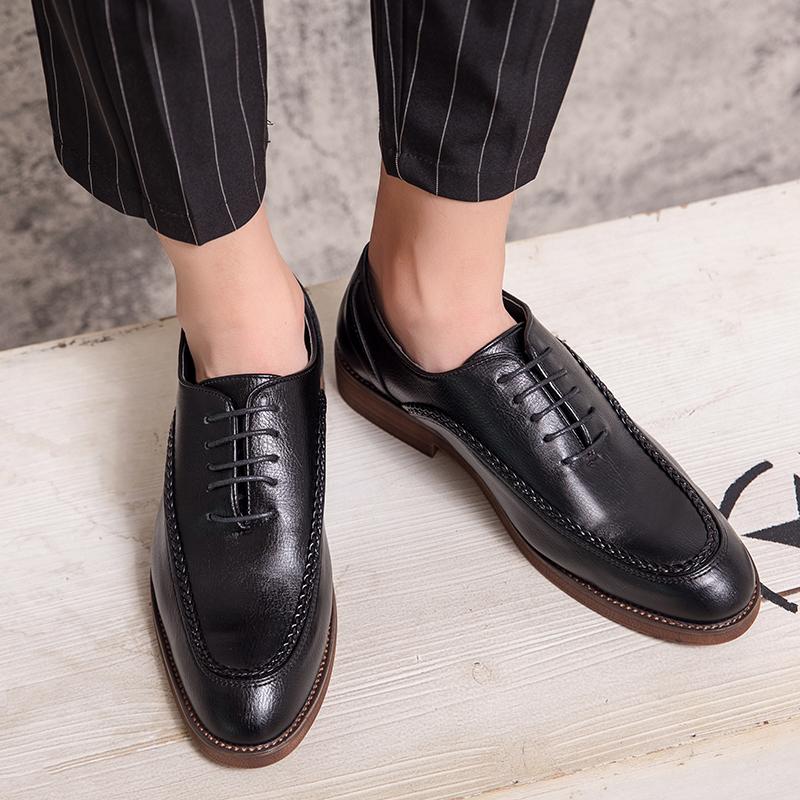Leather shoes Men's formal business senior casual wedding groom suit comfortable soft-soled commuter interview shoes