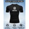 Men's White Compression T-Shirt with "United World Wrestling" Print, Elastic Quick Drying Breathable Wrestling & Gym Training Top