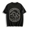 Wilderness Mountain Print Casual Tshirt Vintage Loose Top Est 2008 Pure Cotton T-shirt