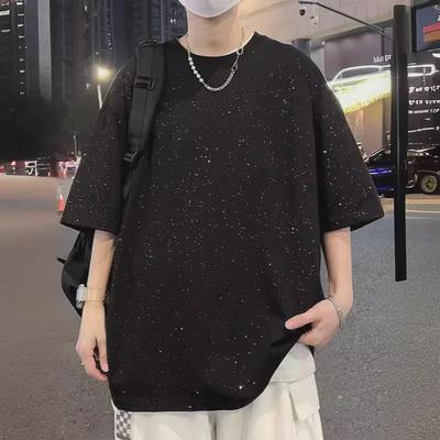 Yıldızlı Gökyüzü Erkek Günlük Kısa Kollu Tişört - Bol, Rahat, Amerikan Tarzı Yazlık Üst