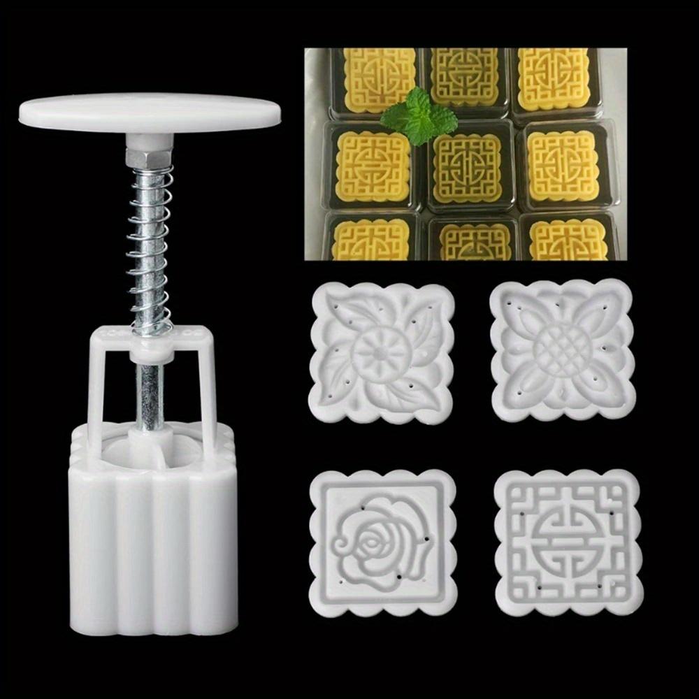 Kitchen Creativity Accessories 50g Stamps Square Flower Moon Cake Mold Mould Pastry Moon Cake Hand Tool Cake Decorating Tool