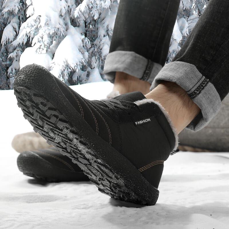 Size 39-48 Mid-cut Thick Cotton Lined Large Size Men Snow Boots Warm Non-slip Outdoor Cold Weather Winter Walking Footwear