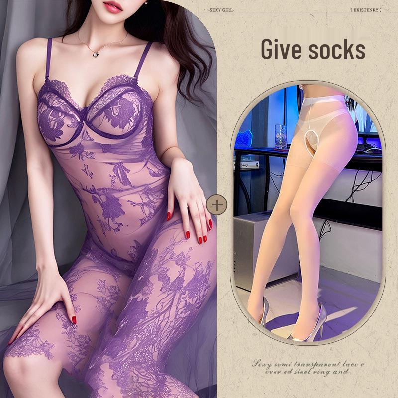 Flirting Lingerie Pure Desire: Sexy See-Through Pajamas & Temptation Robe for Women, Available In Large Sizes