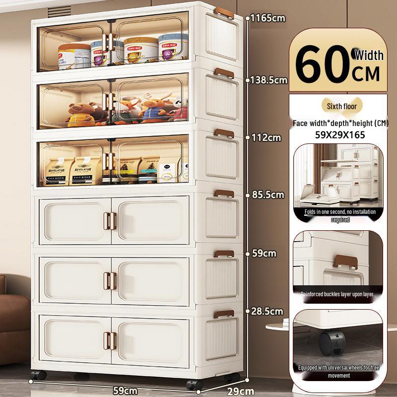 45-90 Wide Multi-layer Folding Plastic Storage Cabinet for Baby Wardrobe Organizer