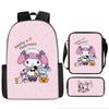 School Bag Student Backpack Cute Girl Lightweight Backpack Large Capacity Three-Piece Backpack