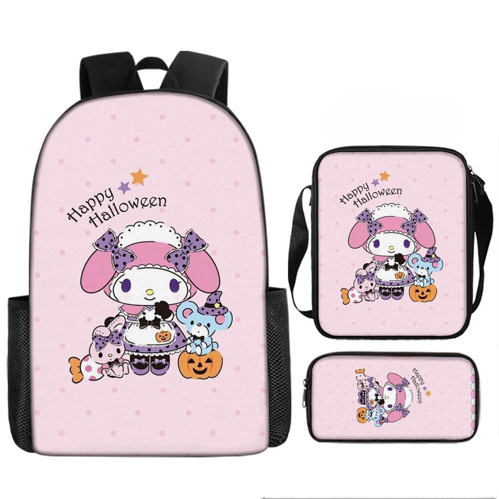 School Bag Student Backpack Cute Girl Lightweight Backpack Large Capacity Three-Piece Backpack