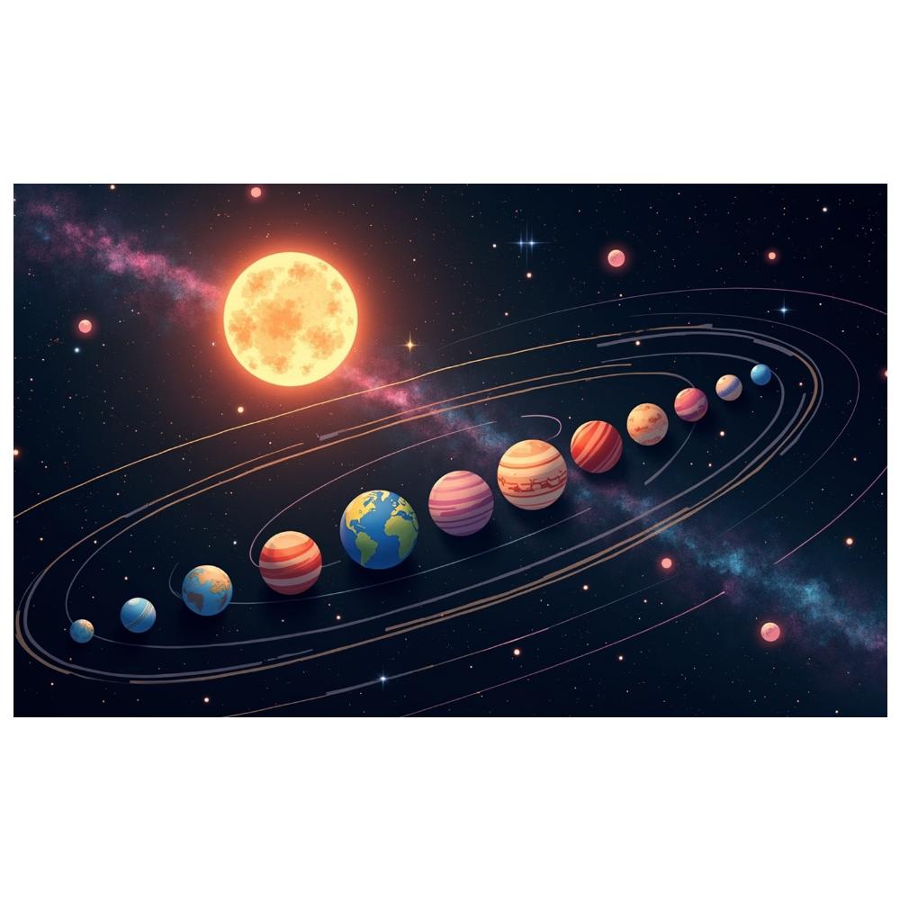 Decorațiuni Clasă Steag Planete Decor Educațional Fundal Spațial Imprimat Pentru Clasă Școală Educațională