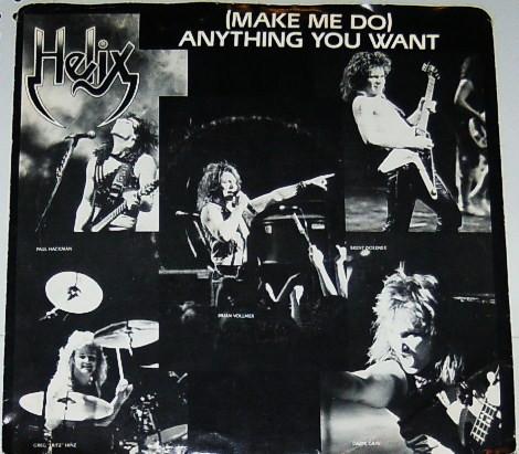 

7inch Record HELIX 3 Make Me Do Anything You Want B72962 Capitol Records 1984 Canada Rock Used
