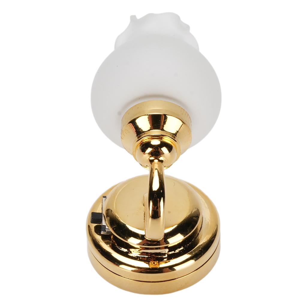 1:12 Dollhouse Miniature Wall Lamp Flower Shaped Realistic Miniature Sconce Wall Lamp with Switch Fo