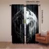2Pcs Animal Theme Curtain Wolf In The Forest At Night Curtain Suitable For Bedroom Bathroom Living Room Dining Room Study Room