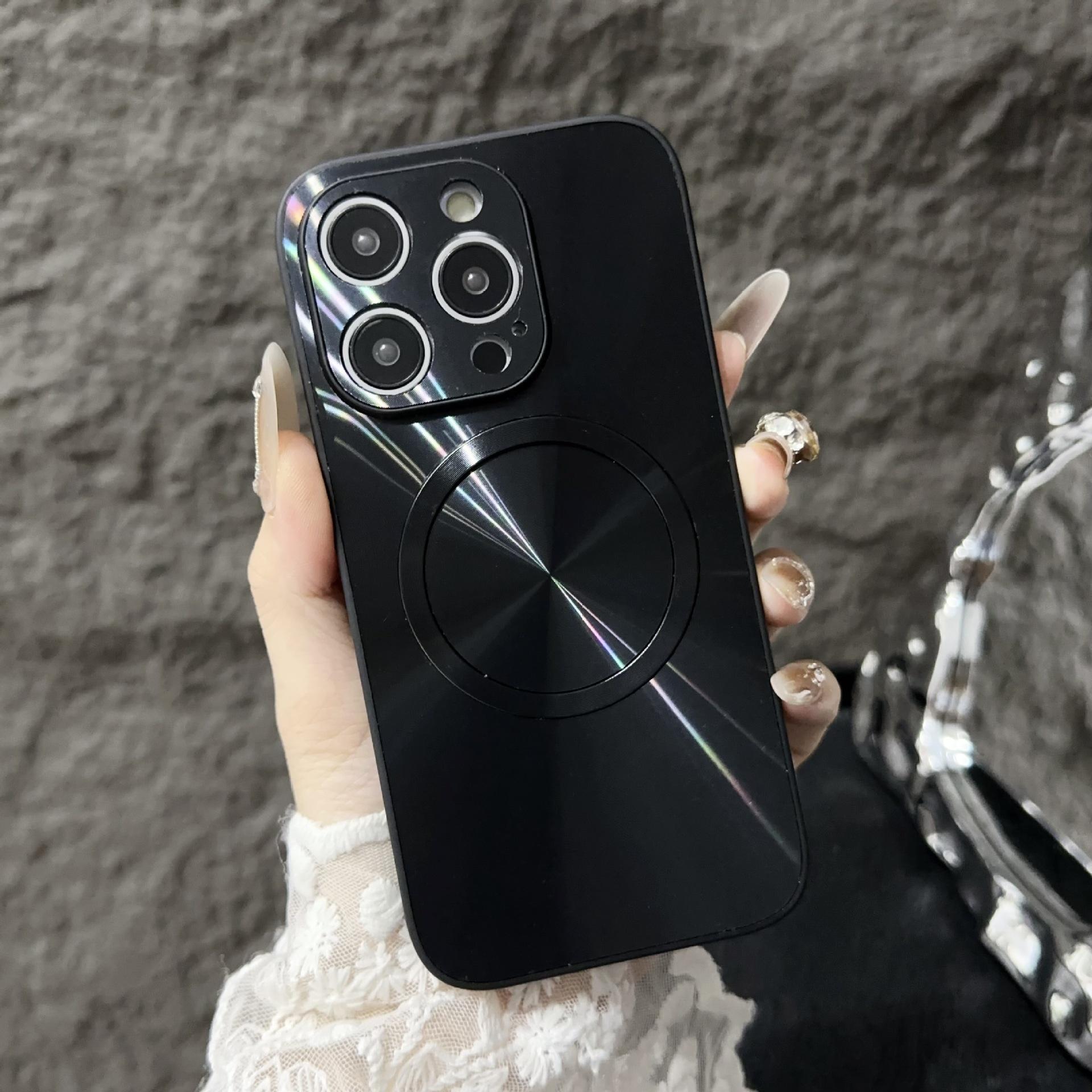 

Узор Аврора CD для Apple 15 Promax Лазерный чехол для телефона Магнитный 14 Матовый для IPhone 16 Защитный чехол Apple XR