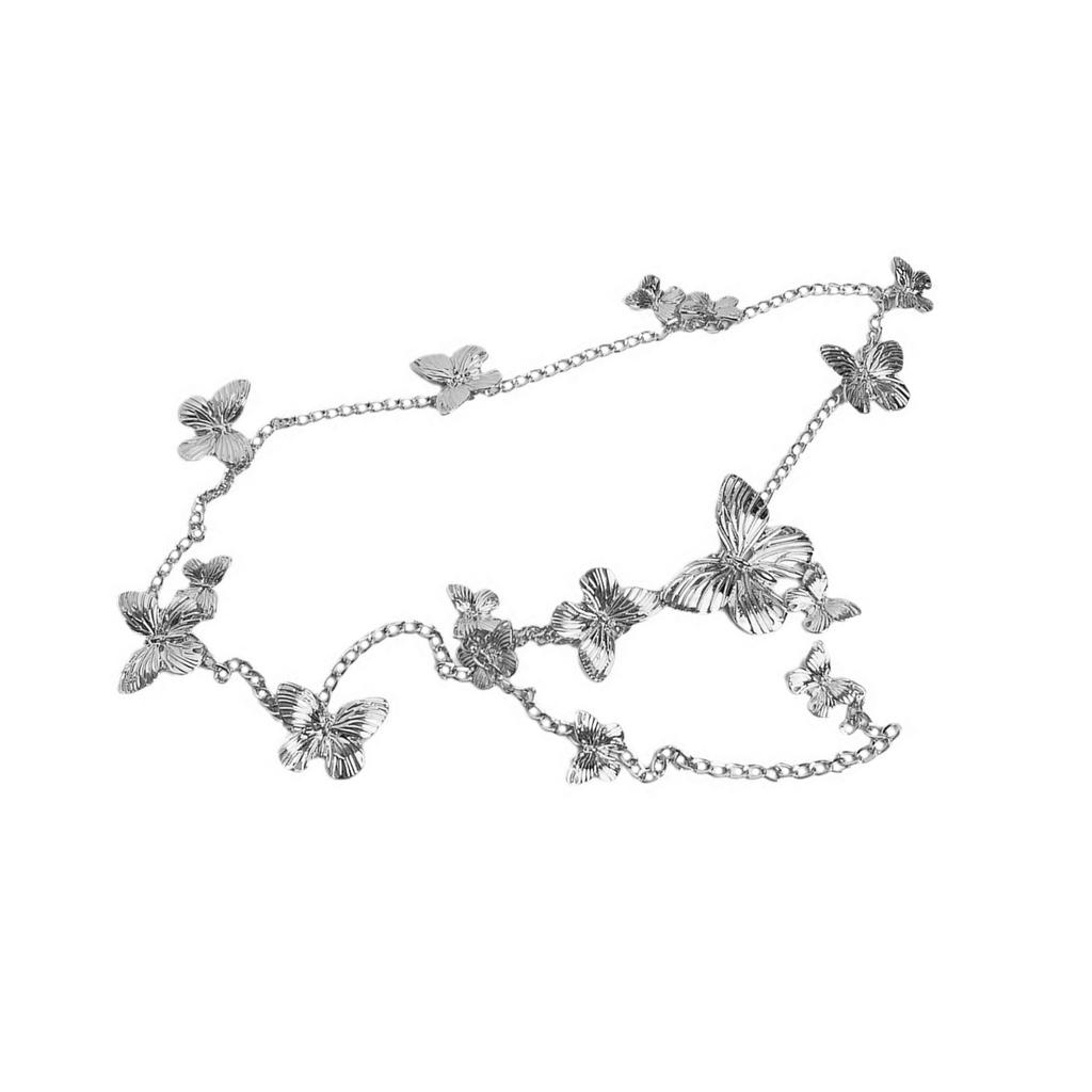 Curea cu lanț fluture gotic Curea de lanț de talie sexy Curea de lanț elaborată Lanț de burtă pentru rochie Curea fluture Lanț de talie