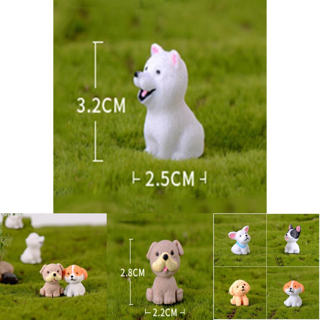 Cute Mini Resin Dog Dolls 12 Style Handicraft Ornaments Ideal For Micro Landscape Decor
