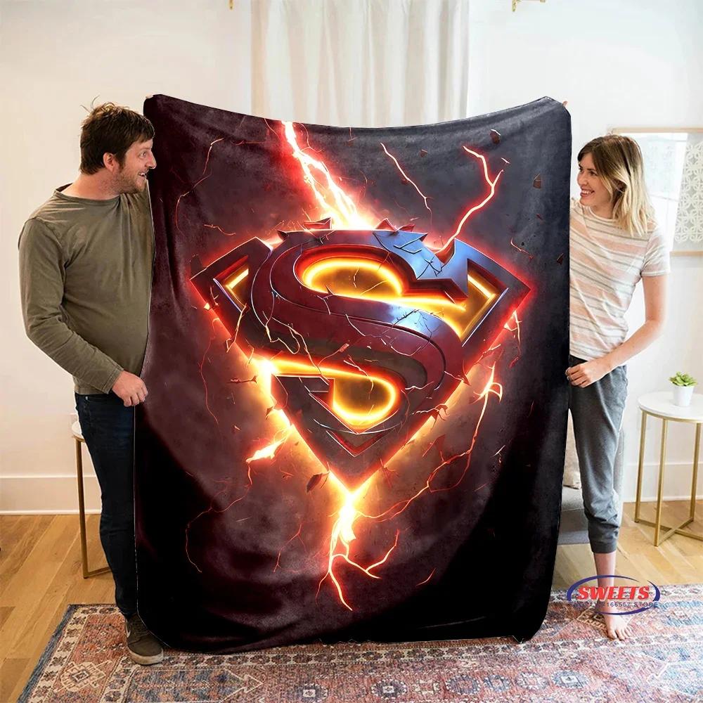 New Arrive Classic Superman Logo Blanket Sofa Bed Cover Four Season Soft Fluffy Quilt Blanket Flannel Throw Outdoor Leisure Nap