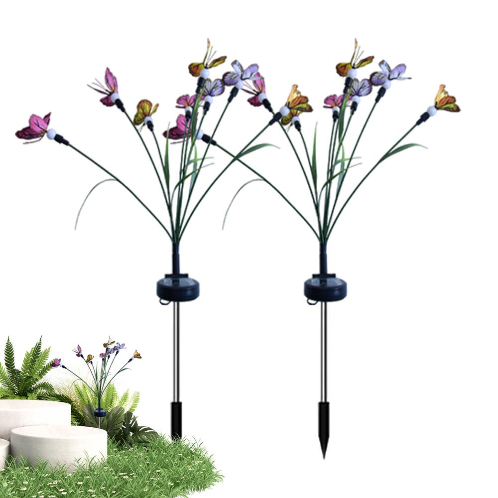 

Садовые светильники-бабочки, 2 шт., наземный светильник-бабочка, газонный светильник-бабочка, ландшафтный светильник на солнечной энергии, наружный светильник на 7 ламп