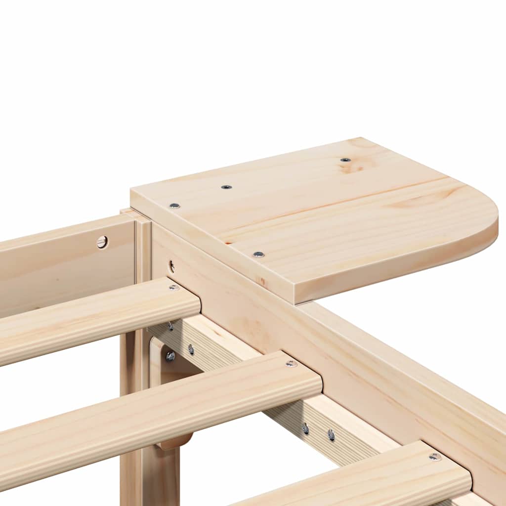 Bed Frame Natural 120 X 190 Cm Solid Pine Wood