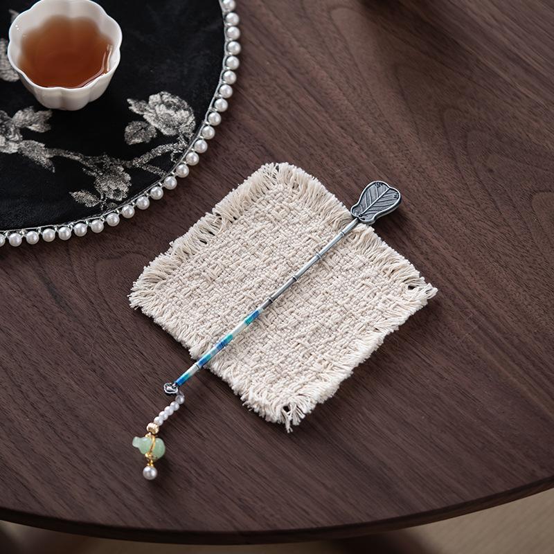 Retro old cloth beard edge hand-made coaster Zen tea cup holder thermal insulation coaster tea table anti-scalding mat tea