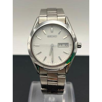 Used [Working Item] SEIKO Men's Watch Day Date Silver Dial Quartz