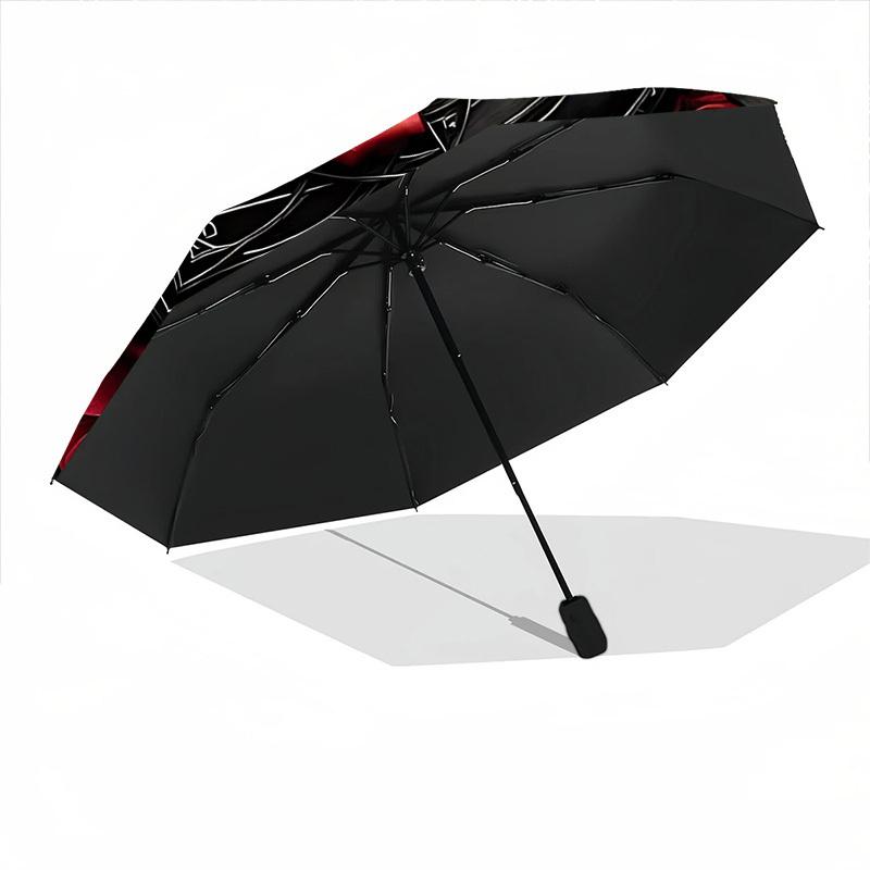 1pc Gothic Roses Heart Decor Automatic Folding Umbrella Durable Iron Frame,All Seasons Home Travel Outdoor Multifunctional Umbrella yy251115170