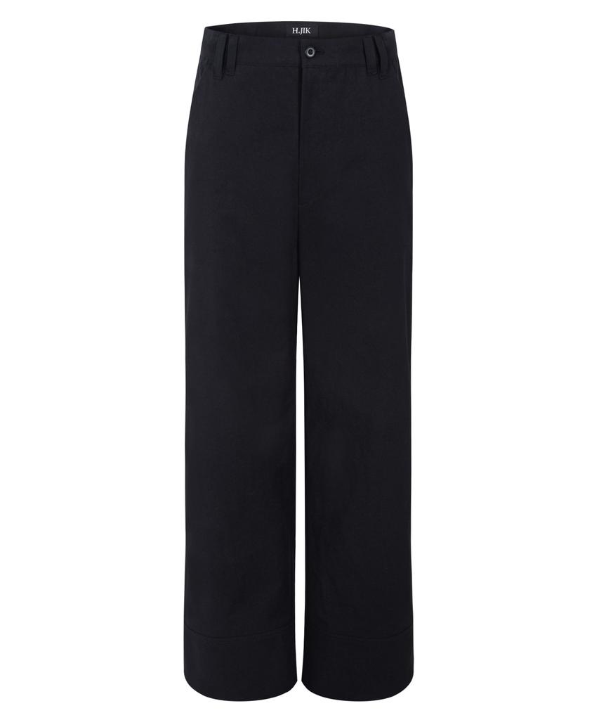 Eichijig Side Placket Cuff Wide Trousers - Black