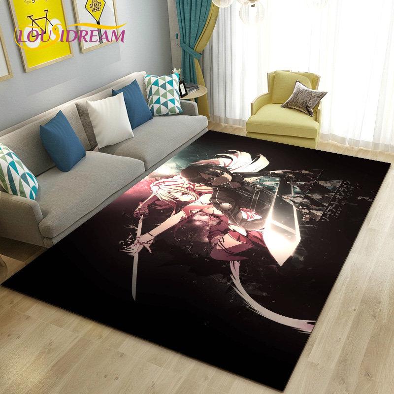 SAO Sword Art Online Anime Area Rug Large,Carpet Rug for Living Room Bedroom Sofa Doormat Decoration, Non-slip Floor Mat Cover