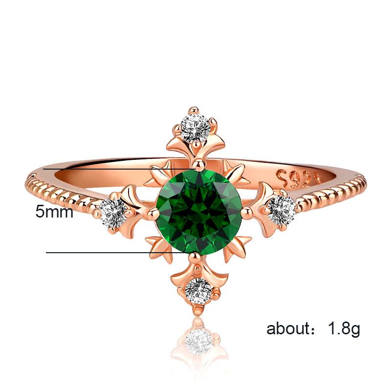 Elegant Green Zircon Copper Ring - Perfect Christmas Gift for Her