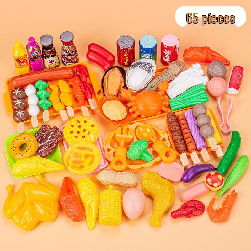 Kids' Pretend Play BBQ Set: Grilled Meat & Skewers Kitchen Toy