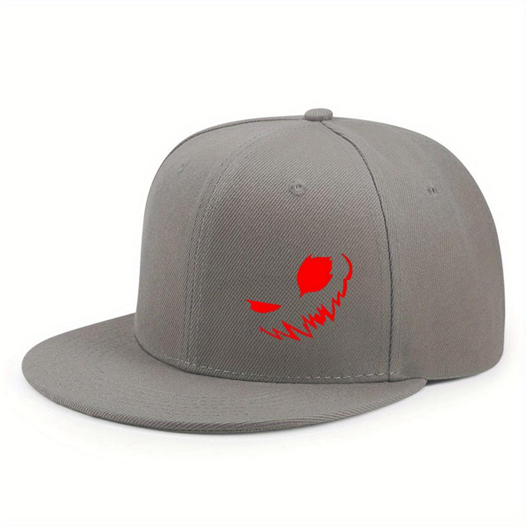 New Hardtop Flat Hat Cartoon Devil Print Men's and Women's Fashion Adult Hip-hop Hat