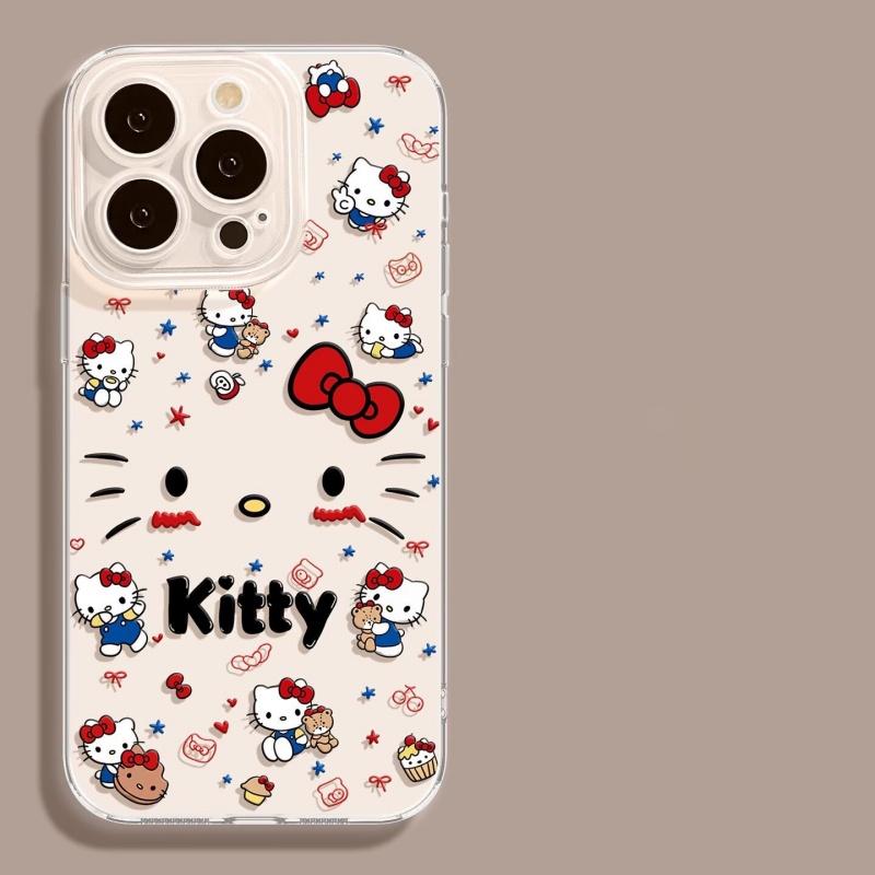 Hello Kitty Chain Transparent Case For Xiaomi Redmi Note 15 Pro 15C 5G 14C Note 14 13 12 Pro Plus 13C 12C A5 5G 4G INS Casing